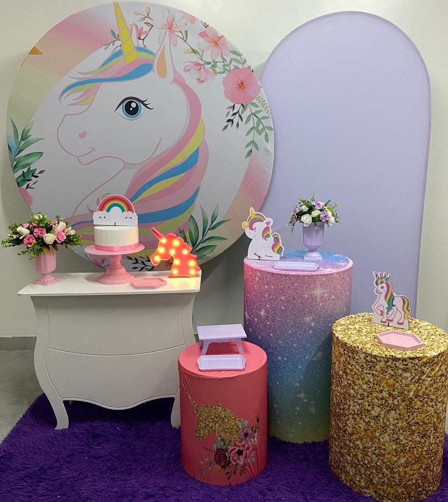  Unicórnio Floral 1,50 Kit Capas  - A FESTA E DECORAÇÃO