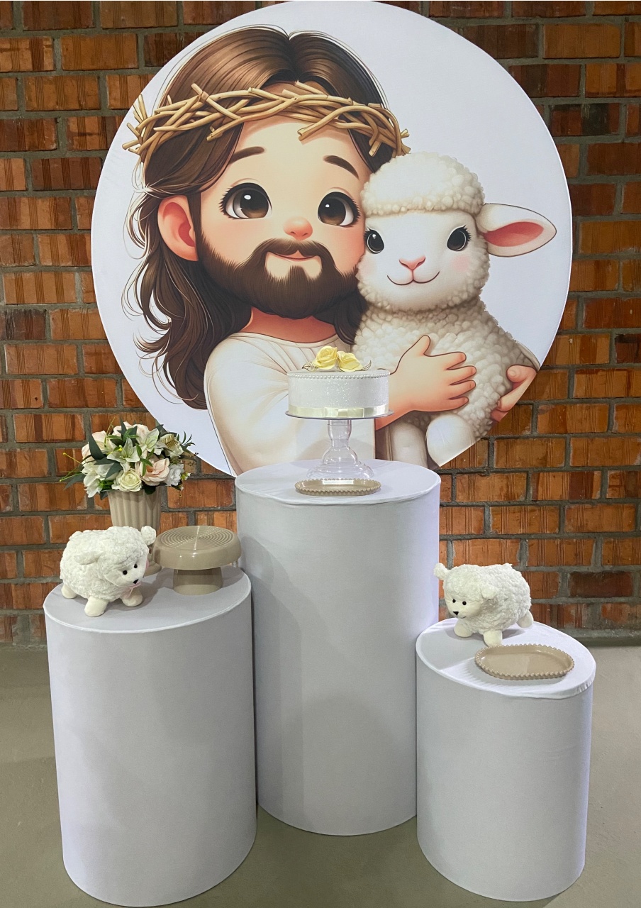 Kit Completo Com Balões Jesus Com Ovelha - A FESTA E DECORAÇÃO