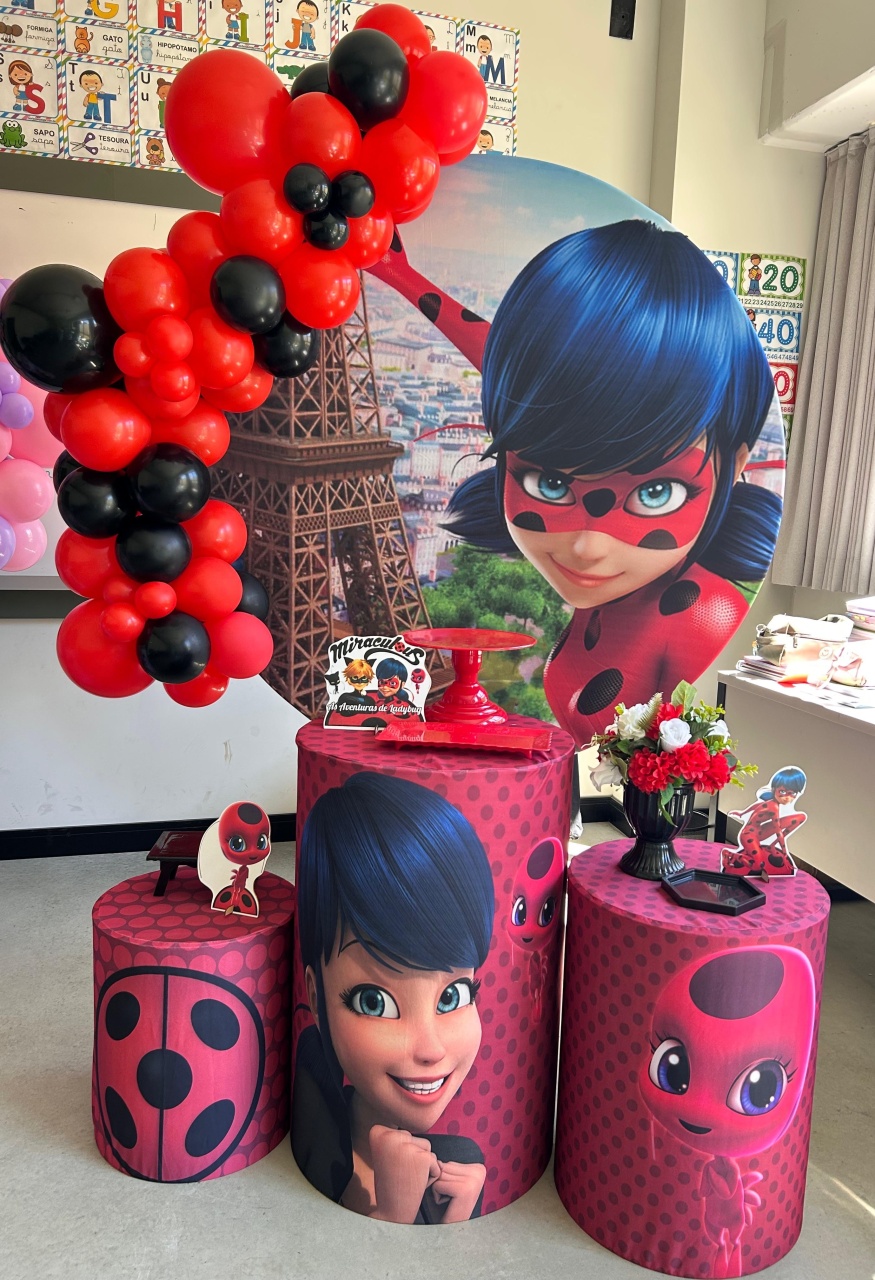 Kit Completo Com Balão Ladybug  - A FESTA E DECORAÇÃO