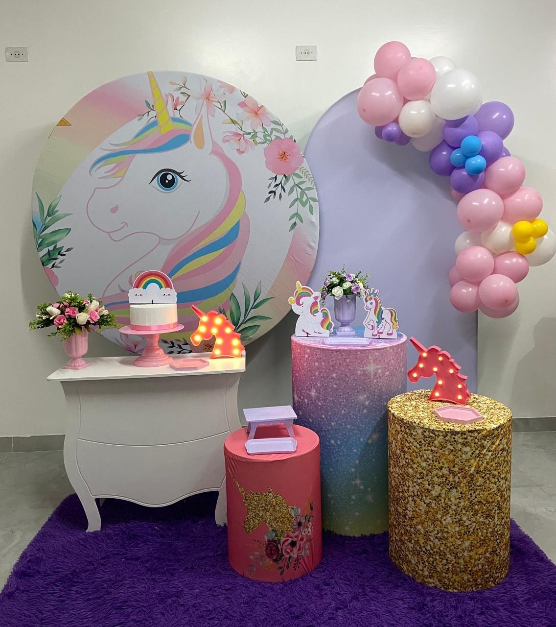  Unicórnio Floral Kit  Super Luxo  - A FESTA E DECORAÇÃO
