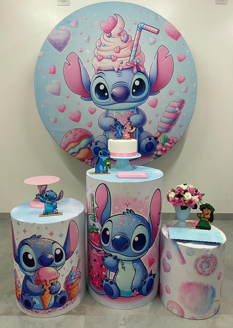 Kit Básico Stitch Milk Shake  - A FESTA E DECORAÇÃO