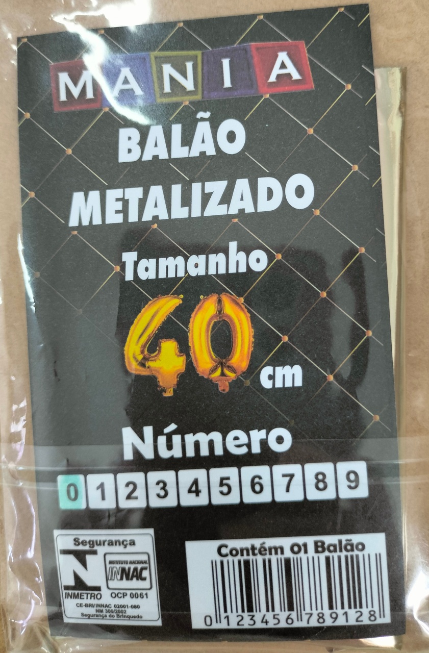 Balão Numero 0 Dourado 40Cm - A FESTA E DECORAÇÃO