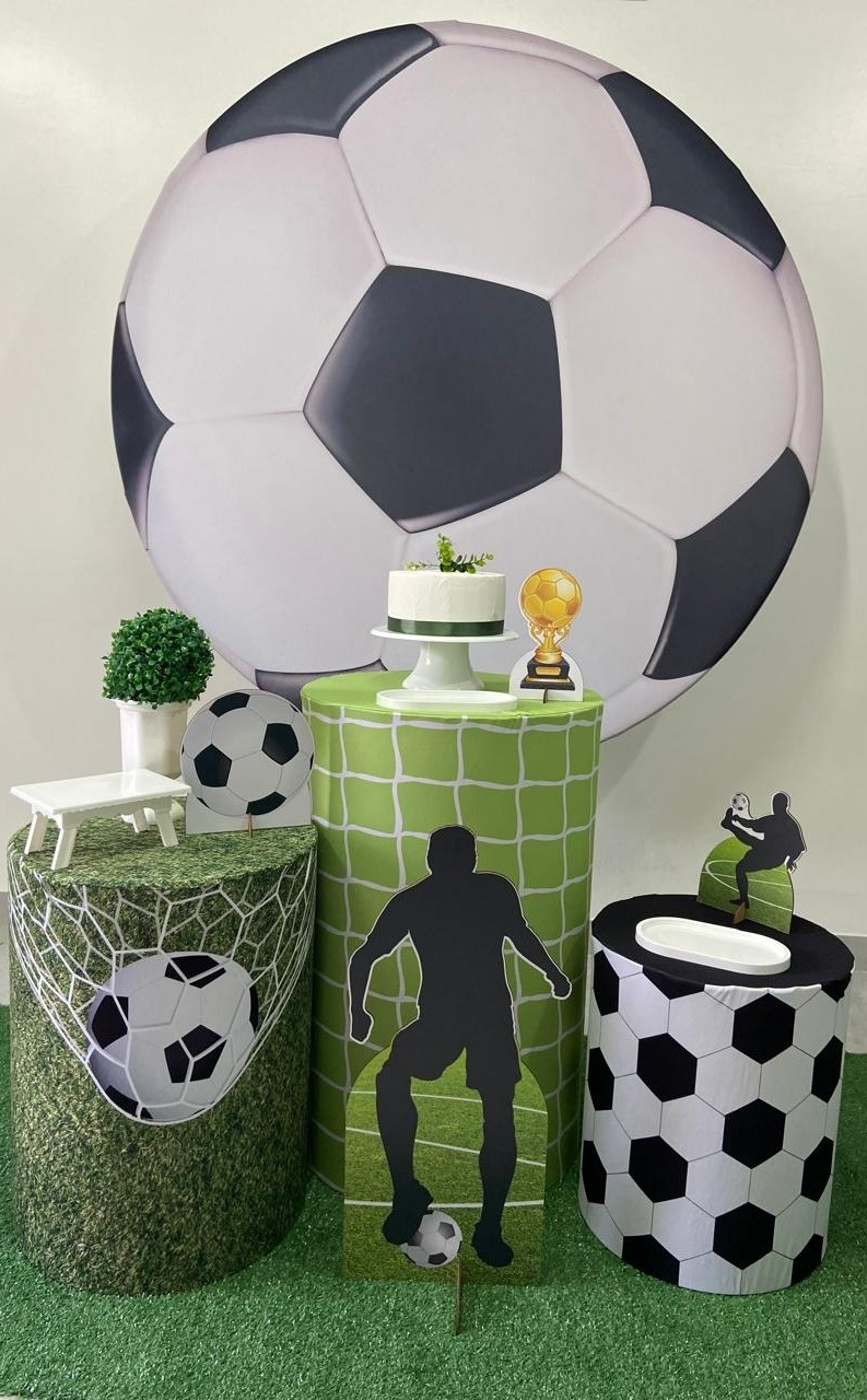 Kit Básico Futebol Bola Preta E Branco - A FESTA E DECORAÇÃO