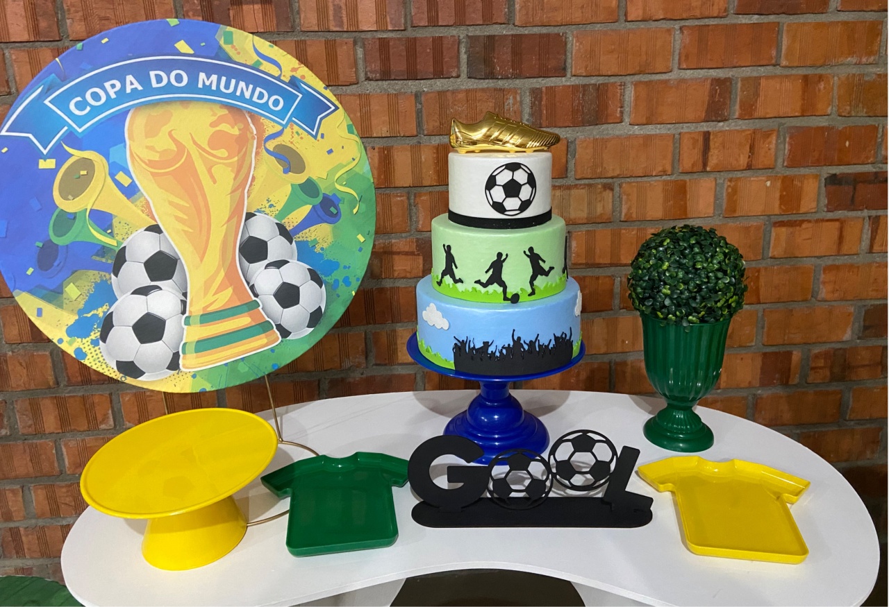 Kit Festa Na Mesa M Copa Brasil Futebol  - A FESTA E DECORAÇÃO
