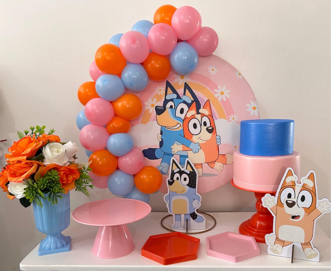 Kit Festa Na Mesa M Bluey Rosa   - A FESTA E DECORAÇÃO