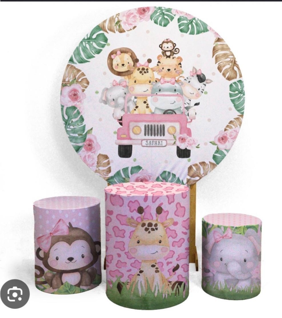  Kit Capas Safari Menina  - A FESTA E DECORAÇÃO