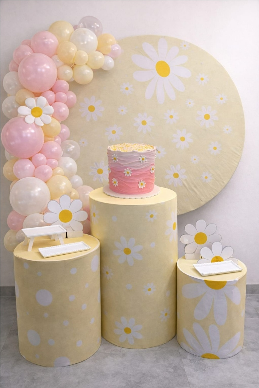 Margaridas Kit Luxo Com Balão - A FESTA E DECORAÇÃO