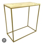 Mesa Retangular Dourada G 40X70X 80 Altura - imagem 1