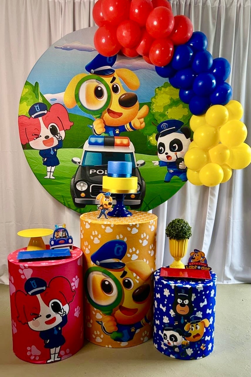 Detetive Labrador Kit Completo Com Balões Menino - A FESTA E DECORAÇÃO