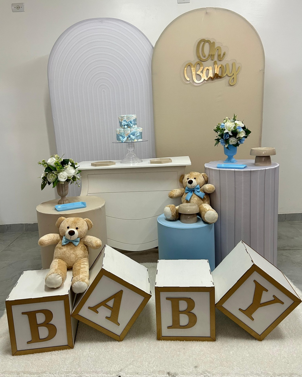 Oh Baby Kit Romano Portal Com Bege  - A FESTA E DECORAÇÃO