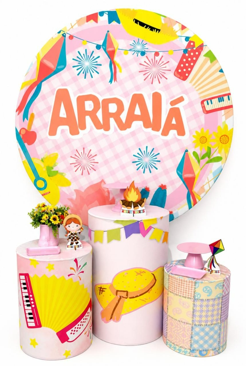 Arraiá Rosa Kit Básico - A FESTA E DECORAÇÃO