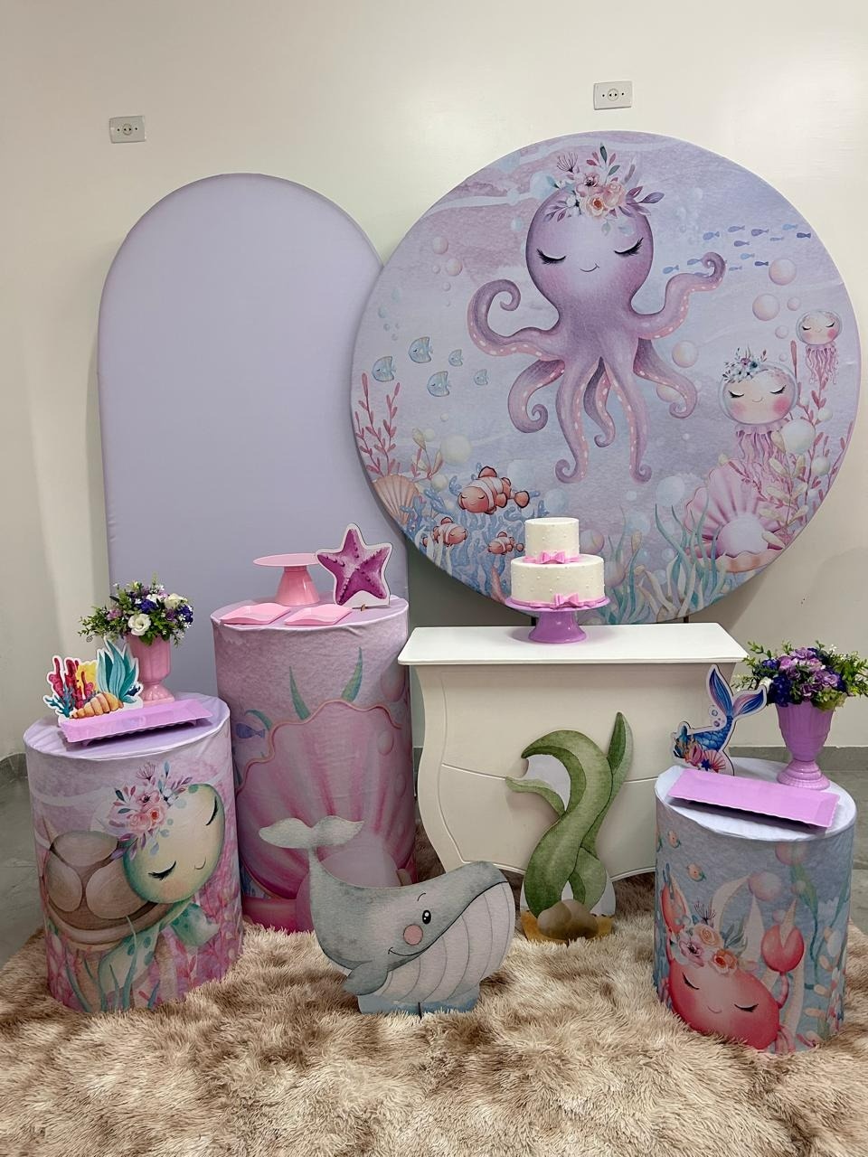 Kit Luxo Fundo Do Mar Aquarela Menina - A FESTA E DECORAÇÃO