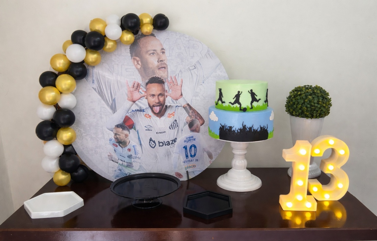 Kit Festa Na Mesa M Neymar Futebol   - A FESTA E DECORAÇÃO