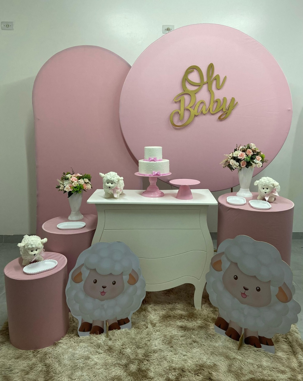 Ovelhinha Kit Luxo Rosa  - A FESTA E DECORAÇÃO