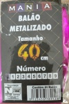 Balão Numero 0 Pink Metalizado 40Cm  - imagem 1