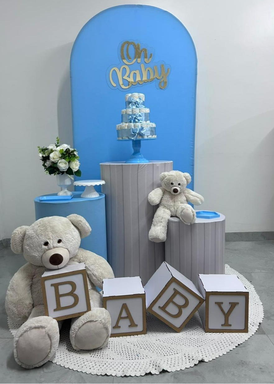 Oh Baby Romano Azul Bebe E Branco - A FESTA E DECORAÇÃO