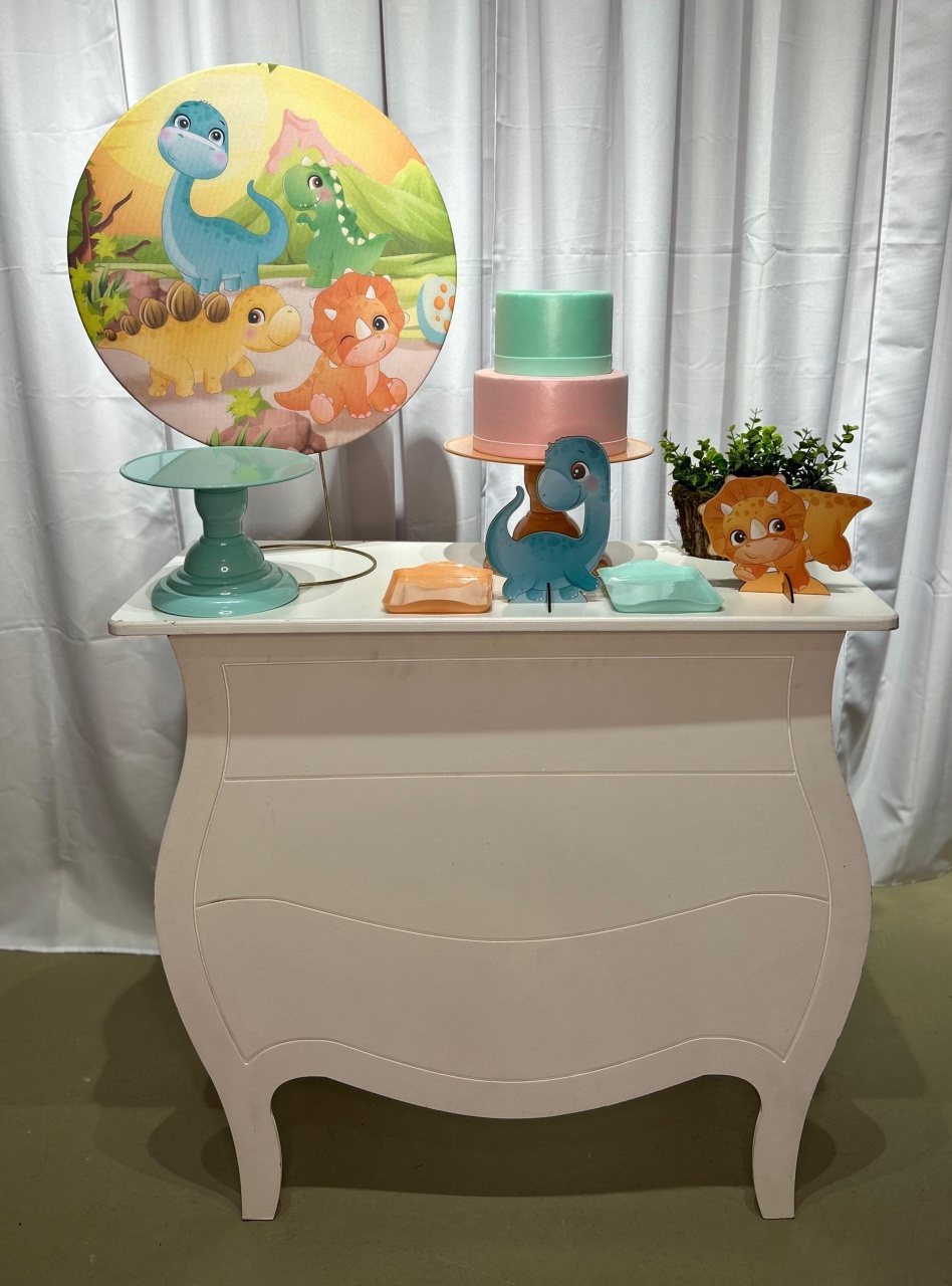 Dino Baby Menina Kit Festa Na Mesa G - A FESTA E DECORAÇÃO