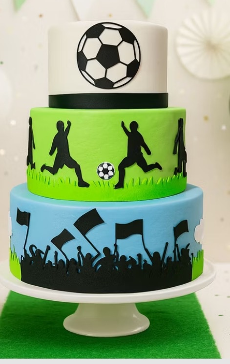 Bolo Fake Futebol 3 Andares - A FESTA E DECORAÇÃO