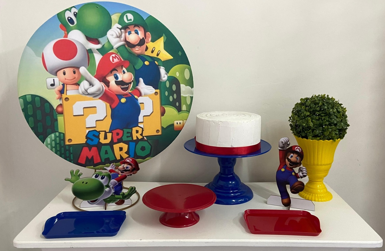 Kit Festa Na Mesa P Super Mário  - A FESTA E DECORAÇÃO