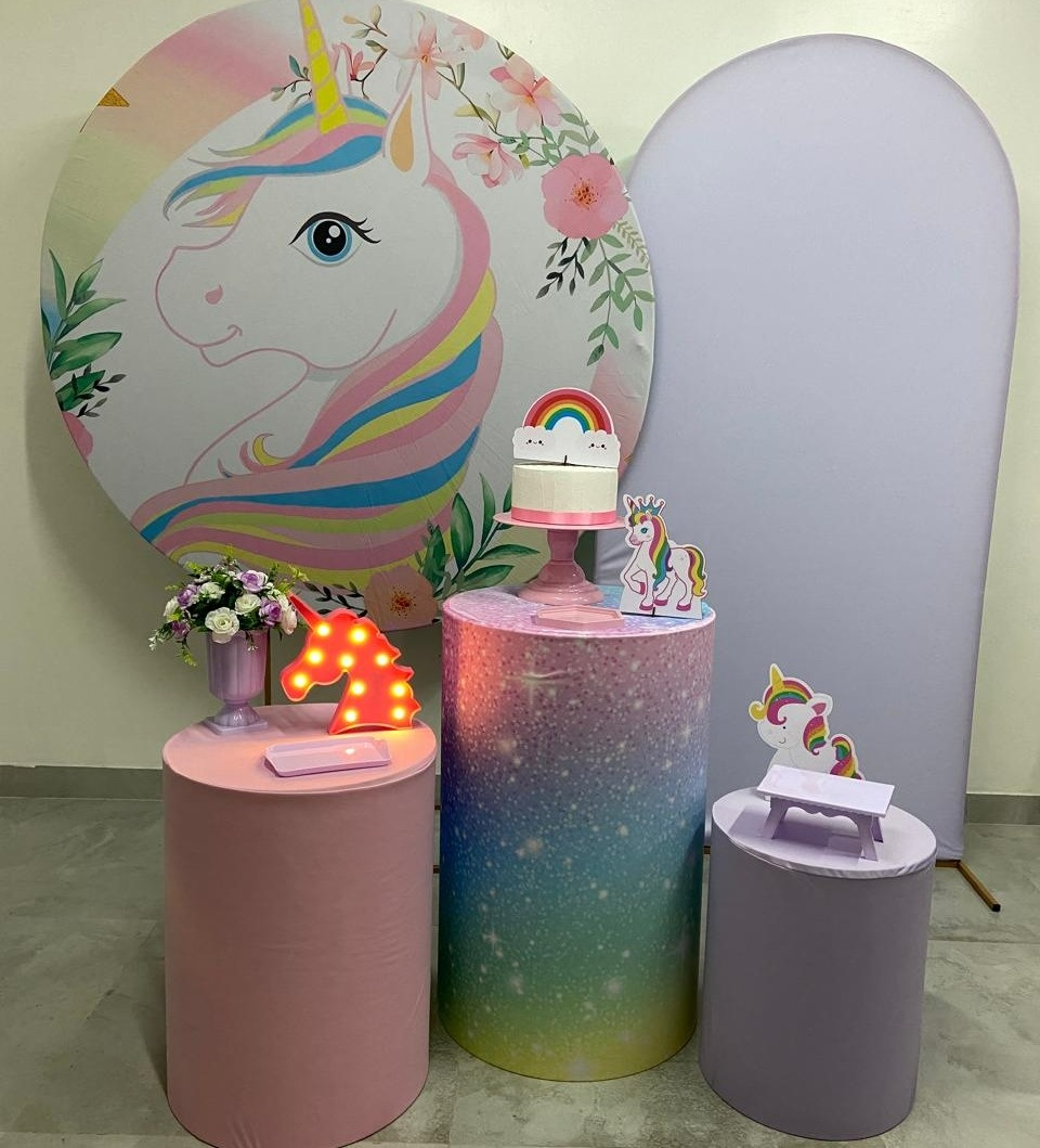 Kit Completo Com  Romano Unicórnio Floral  - A FESTA E DECORAÇÃO