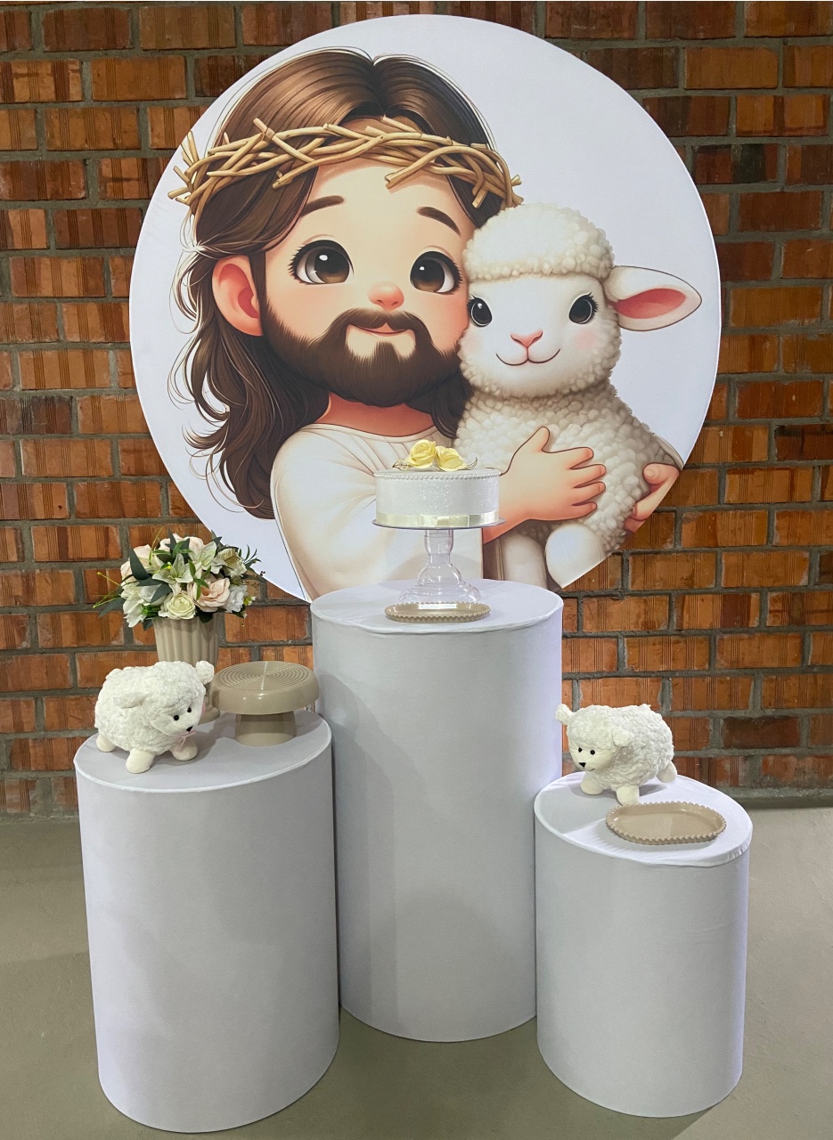 Kit Básico Jesus Com Ovelha - A FESTA E DECORAÇÃO