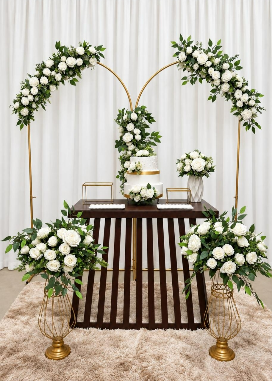 Kit Casamento Floral 2 Painéis Com Cortina - A FESTA E DECORAÇÃO