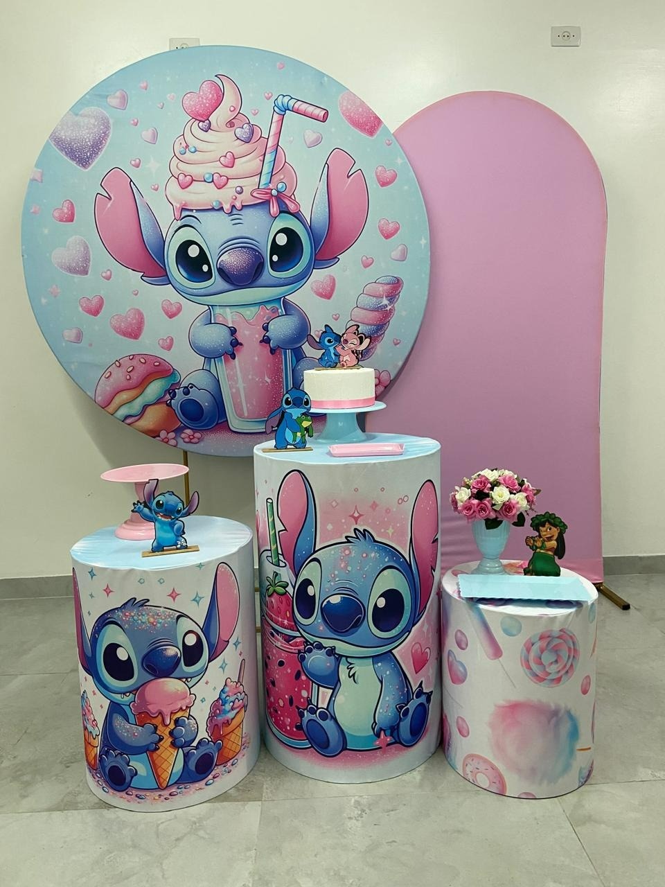 Kit Completo Com Romano Stitch Milk Shake   - A FESTA E DECORAÇÃO
