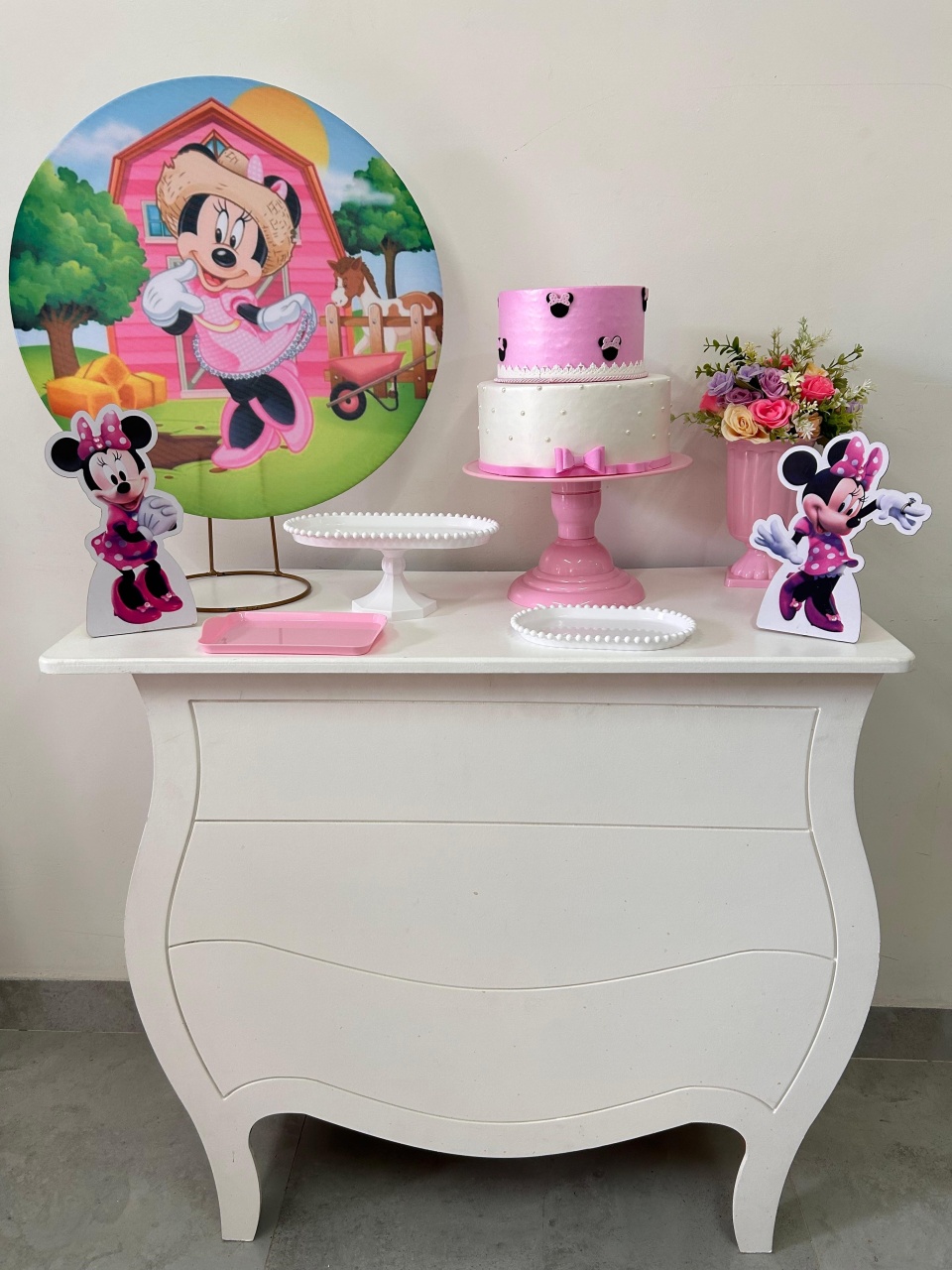 Minnie Fazendeira Festa Na Mesa G - A FESTA E DECORAÇÃO