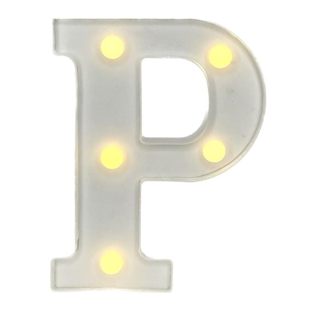 Letra P Luminosa 22Cm - A FESTA E DECORAÇÃO