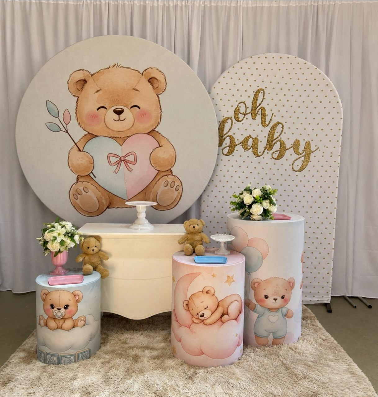 Cha Revelação Ursinho Rosa E Azul Kit Luxo - A FESTA E DECORAÇÃO