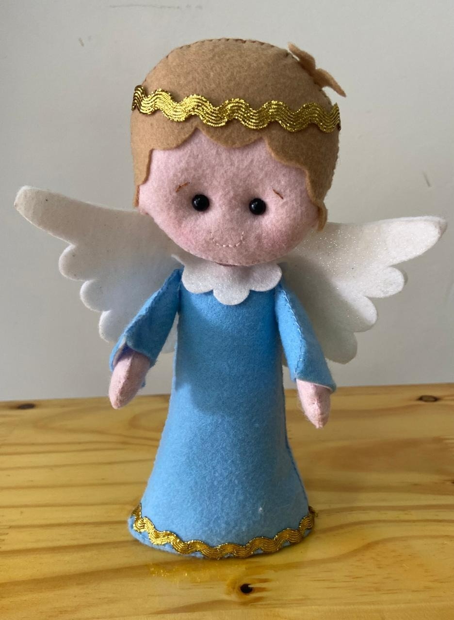 Anjo Feltro Azul - A FESTA E DECORAÇÃO