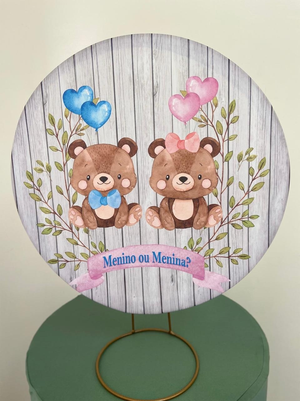 Capa 50X50  Revelação Ursos Menino Ou Menina? - A FESTA E DECORAÇÃO