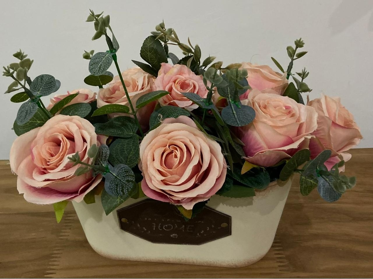 Cachepo Home Com Flor Rosa - A FESTA E DECORAÇÃO