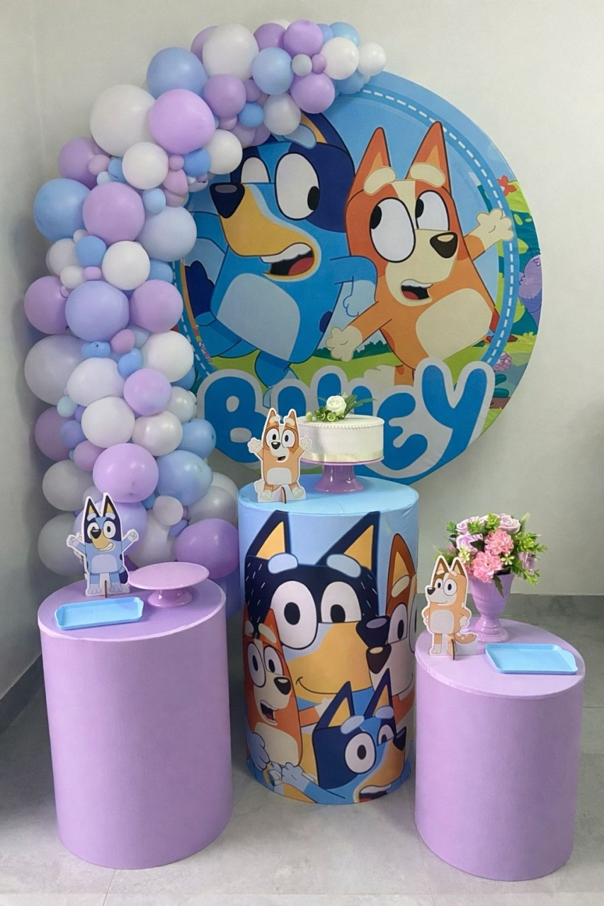  Bluey Menina Kit Completo Com Balões   - A FESTA E DECORAÇÃO