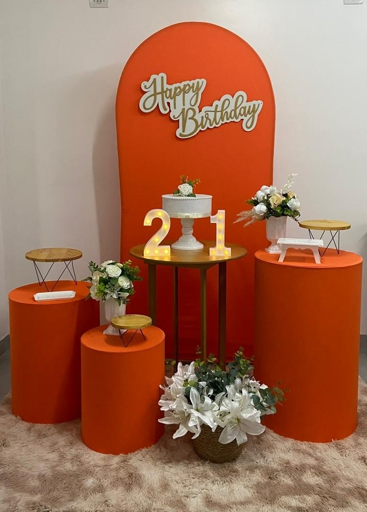 Kit Romano Feminino Laranja  Luxo - A FESTA E DECORAÇÃO