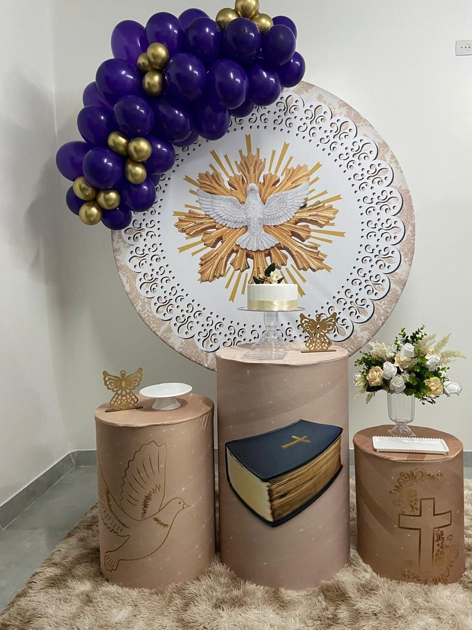 Kit Básico Espirito Santo Com Borda - A FESTA E DECORAÇÃO