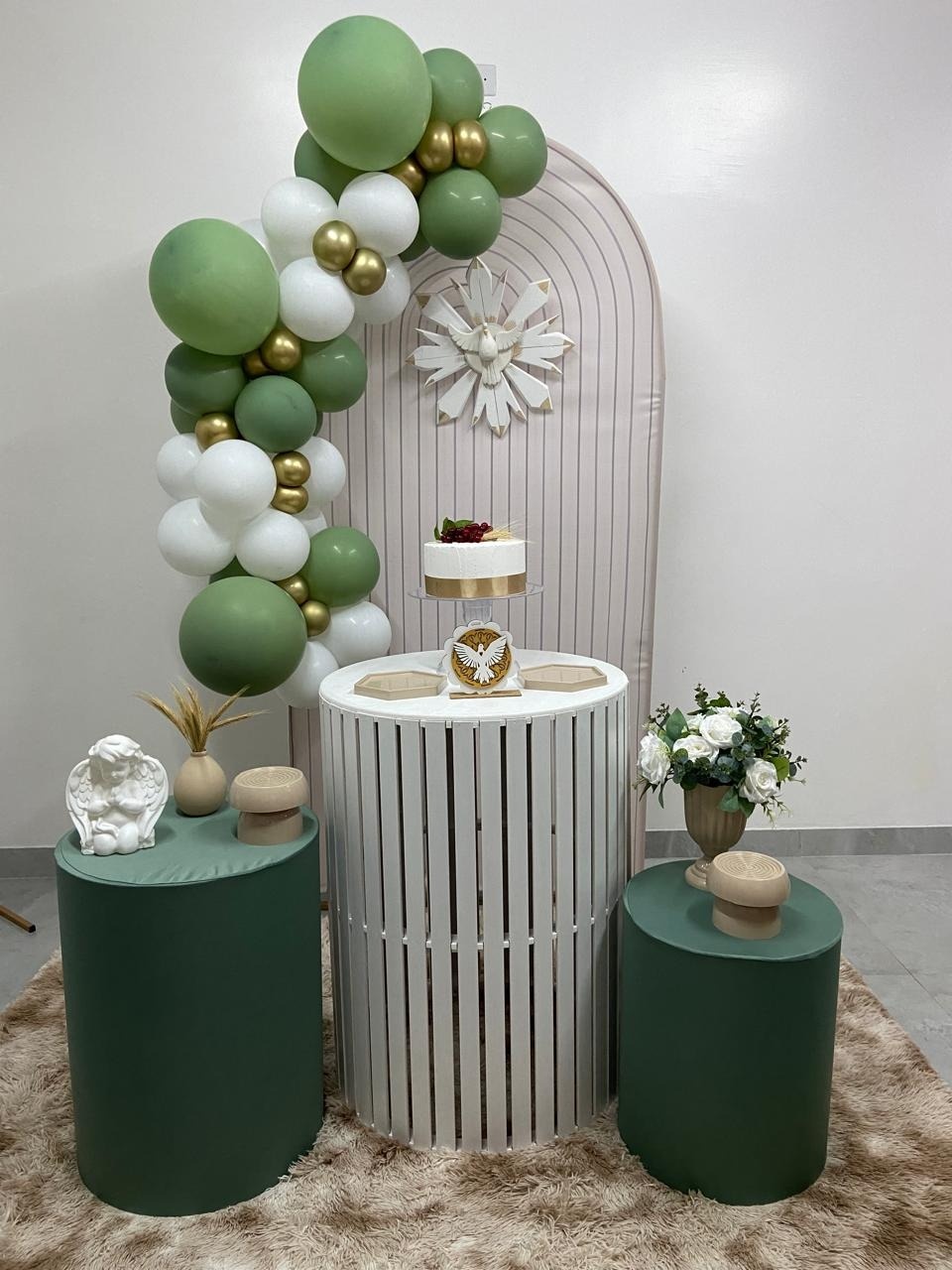 Espirito Santo Kit Romano Portal Espírito Santo Com Verde Oliva - A FESTA E DECORAÇÃO