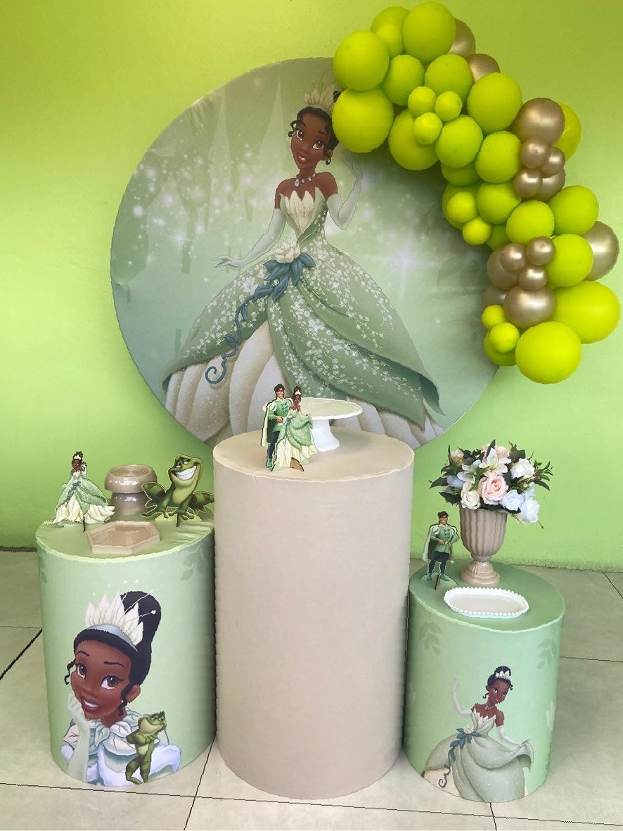 Kit Básico Tiana E O Sapo Com Bege  - A FESTA E DECORAÇÃO