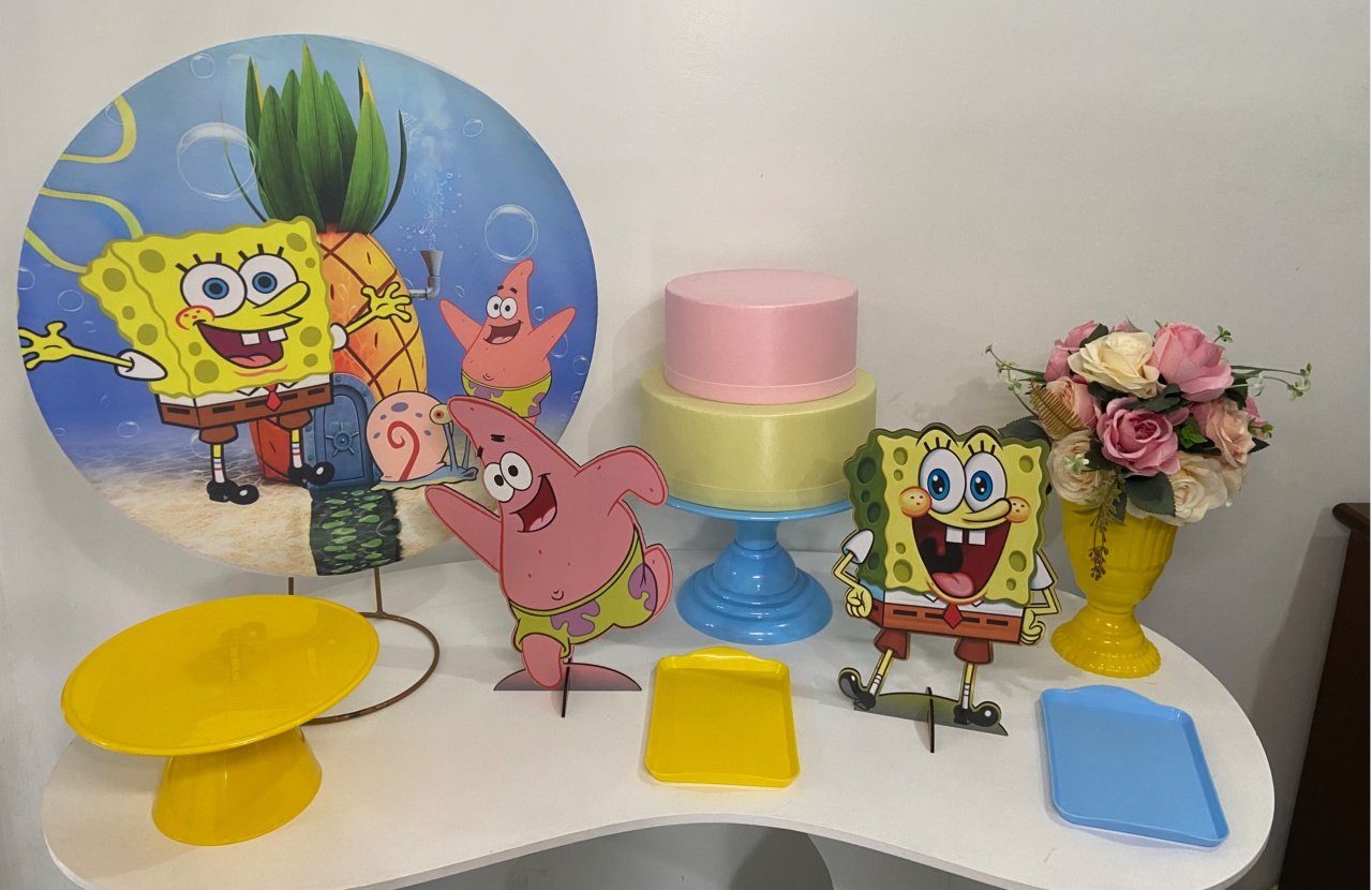 Kit Festa Na Mesa P Bob Esponja Menina - A FESTA E DECORAÇÃO