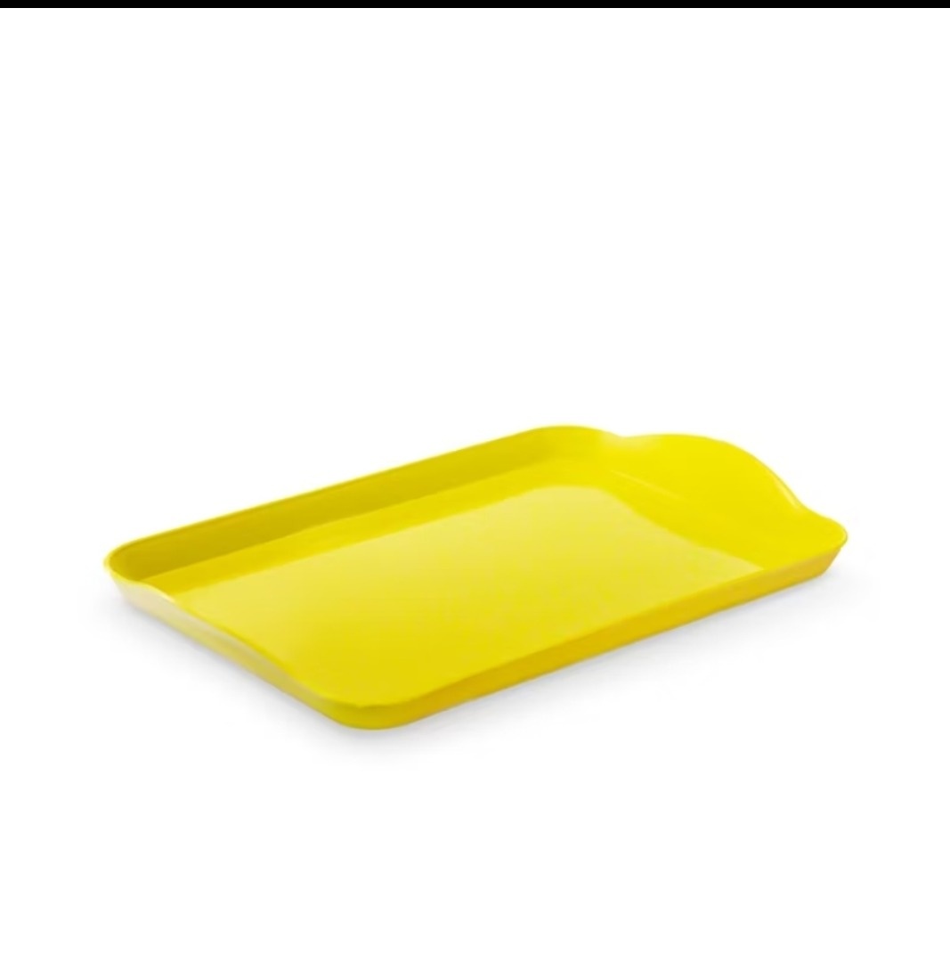 Bandeja Baixa Retangular Amarelo 20X13 - A FESTA E DECORAÇÃO