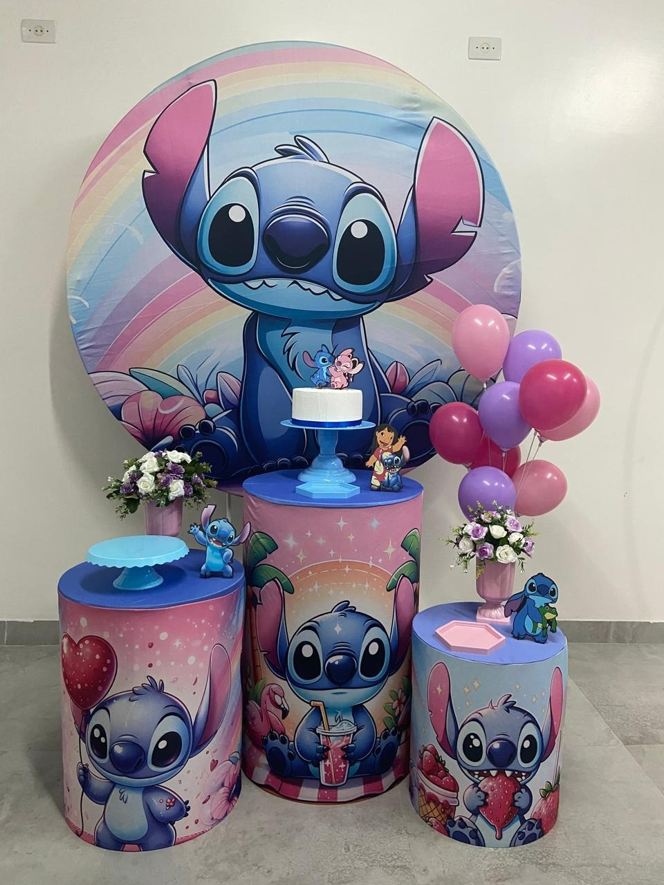Kit Completo Com Balões Stitch 1  - A FESTA E DECORAÇÃO