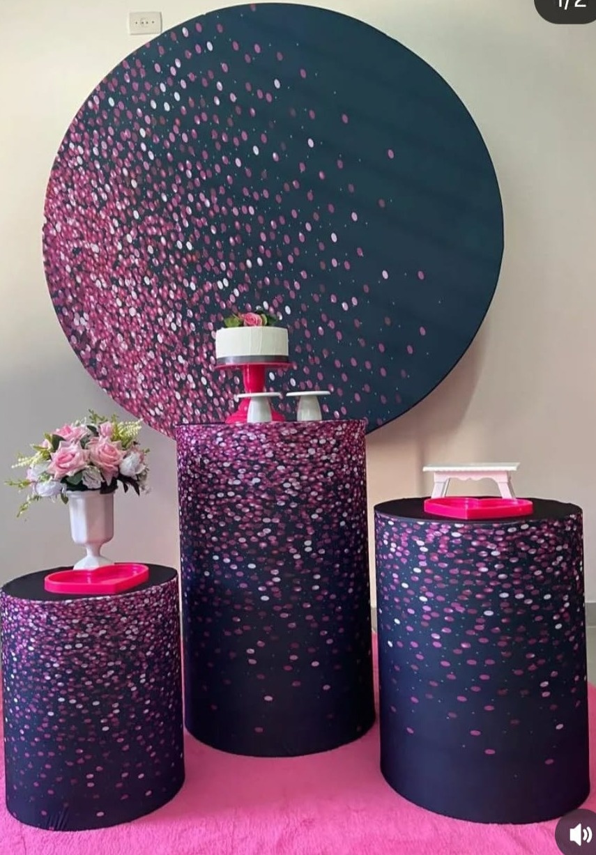 Kit Básico Rosa E Preto  - A FESTA E DECORAÇÃO