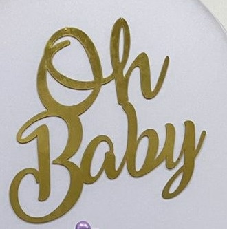 Letreiro Oh Baby Dourado P - A FESTA E DECORAÇÃO