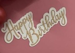  Placa  Happy Birthday Mdf Branco E Dourado - imagem 1