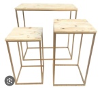 Mesa Quadrada  Dourada M 35X35X70 Altura - imagem 2