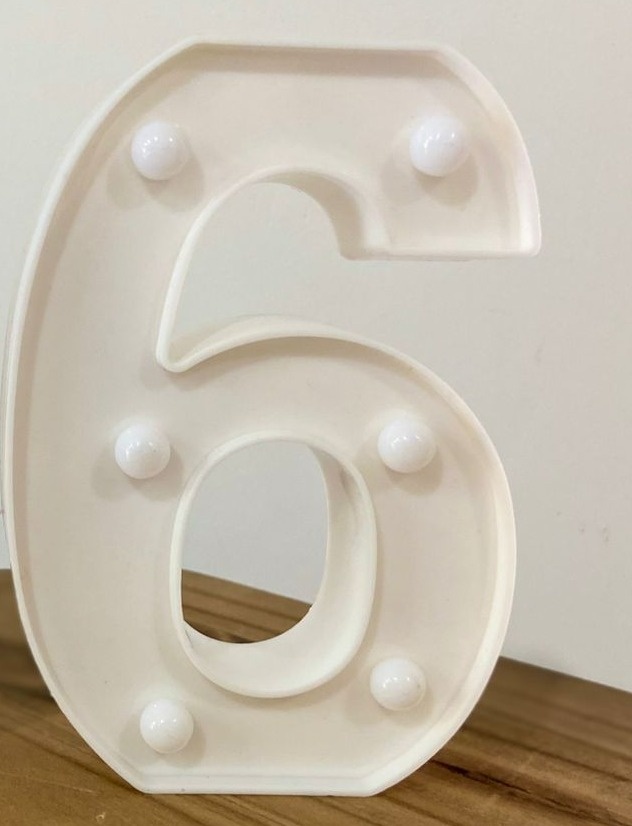 Número 6 Luminoso 22Cm - A FESTA E DECORAÇÃO