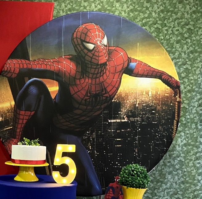 Capa Painel Redondo Homem Aranha 1,2 - A FESTA E DECORAÇÃO