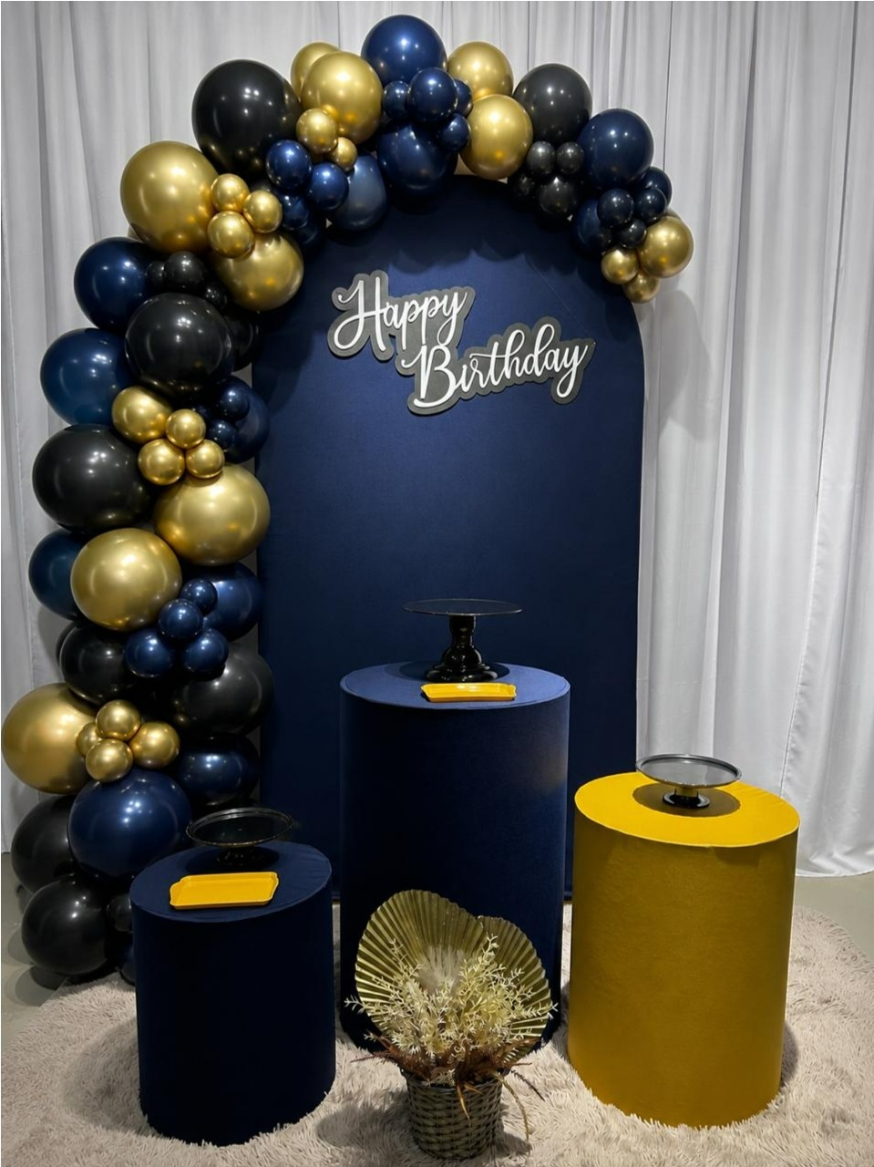 Azul Marinho Com Mostarda Kit Especial - A FESTA E DECORAÇÃO
