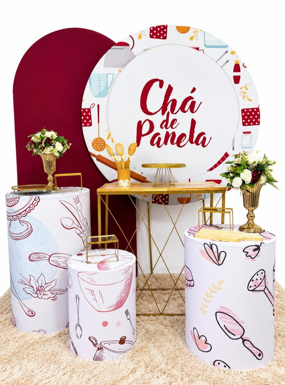 Chá de Panela Vermelho Composição - A FESTA E DECORAÇÃO