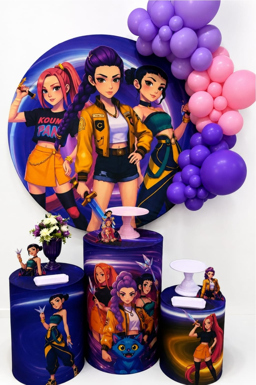 Kit Completo Com Balões Guerreira K-Pop 2 - A FESTA E DECORAÇÃO